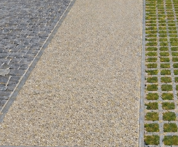 Création de parking Vernon - revêtements pavés par Longuet Paysage