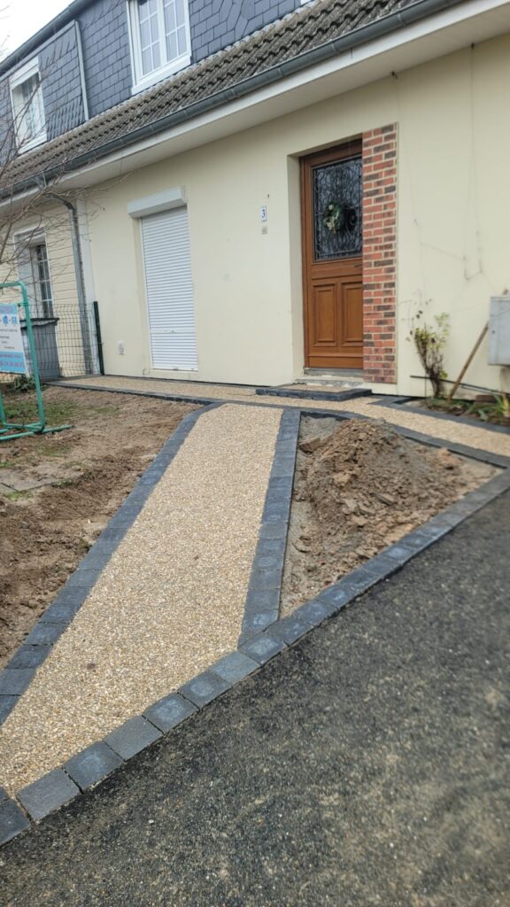 Réalisations paysagiste Vernon - allée pavée Longuet Paysage